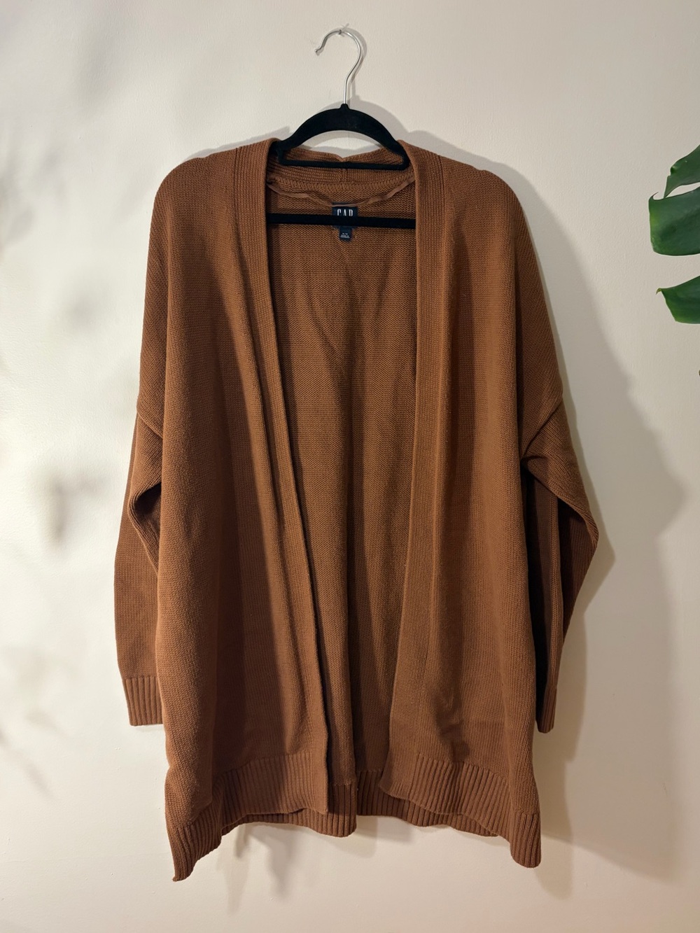100% Cotton GAP Open-Front Brown Women's Cardigan Sweater